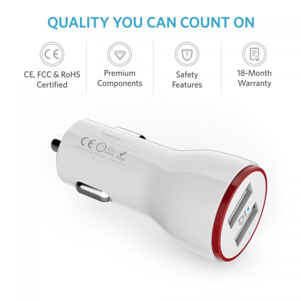Anker A2310H21 PowerDrive 2 24W USB Car Charger