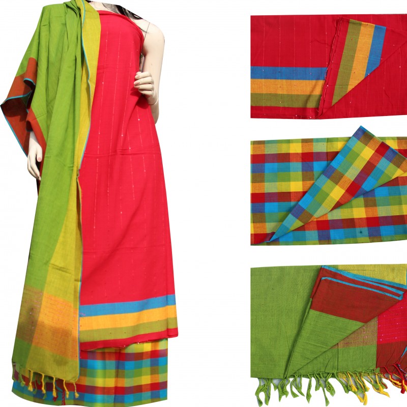 Unstitched Three pcs for women