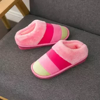 Good Quality Women's Ladies Heart-Shaped Cotton Round Toe Warm Plush Winter Slippers