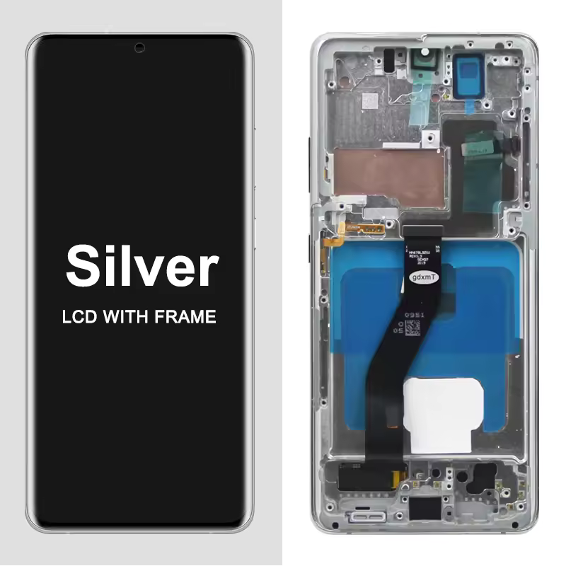 Original Super AMOLED S21 Ultra Screen Assembly for Samsung Galaxy S21 Ultra 5G G998B G998B/DS Touch Screen with Fingerprints