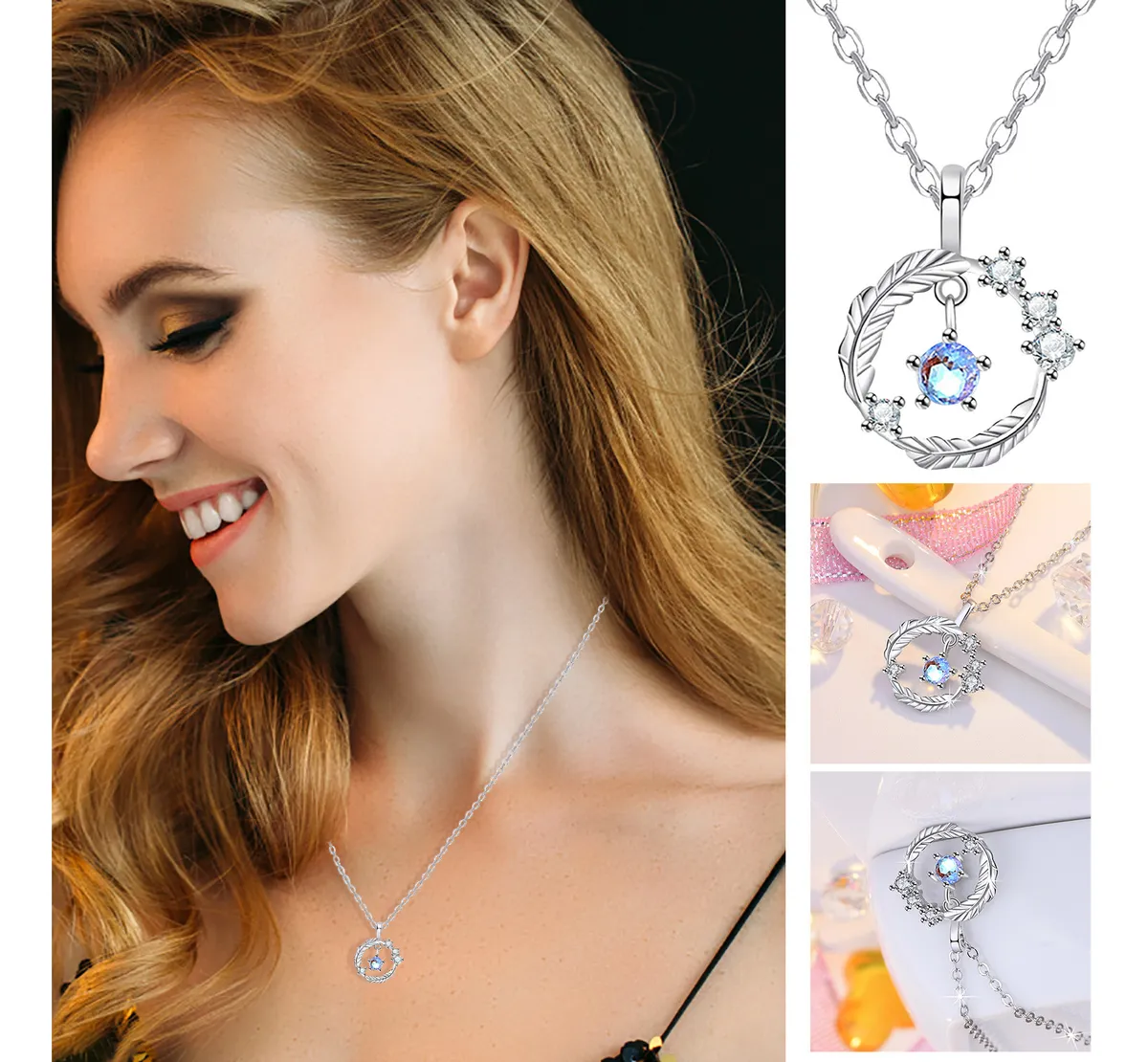 Baoer Light Feather Dolphin Necklace for Women Light Luxury Niche Design Stainless Steel Clavicle Chain | Perfect Birthday Gift