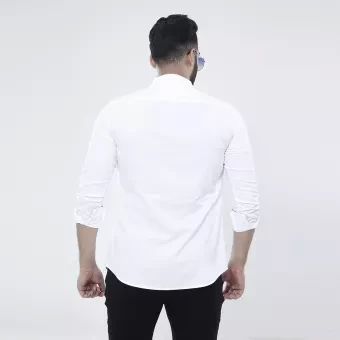 Men's White Cotton Formal Shirt