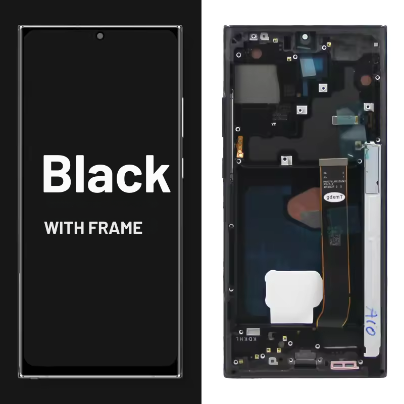 Original Super AMOLED Samsung Note 20 Ultra Screen Assembly for Samsung Galaxy Note20 Ultra 5G N985F N986B Display Digital Touch Screen with Frame and Fingerprints