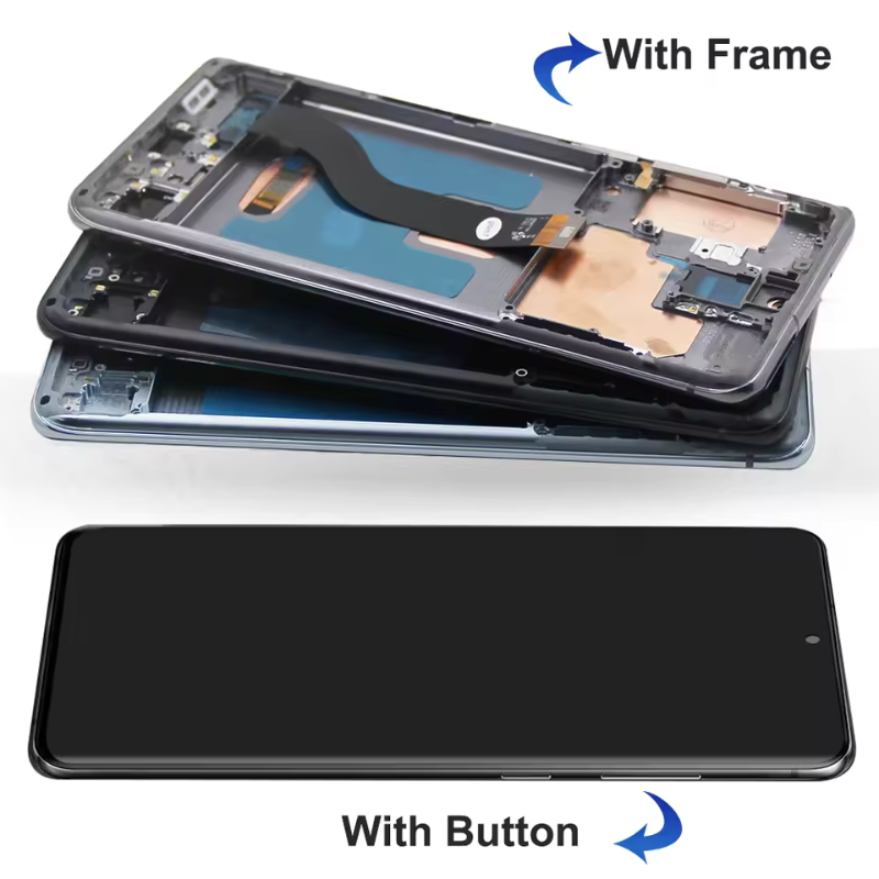 Original Super AMOLED  Samsung Galaxy S20+ Display G985F G986F Display Digital Touch Screen with Frame And Back Shell
