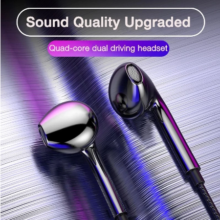 Quad-core Wired Headphones 3.5mm Sport Earbuds With Bass Mobile Phone Earphone Wire Stereo Headset Mic Music Earphones