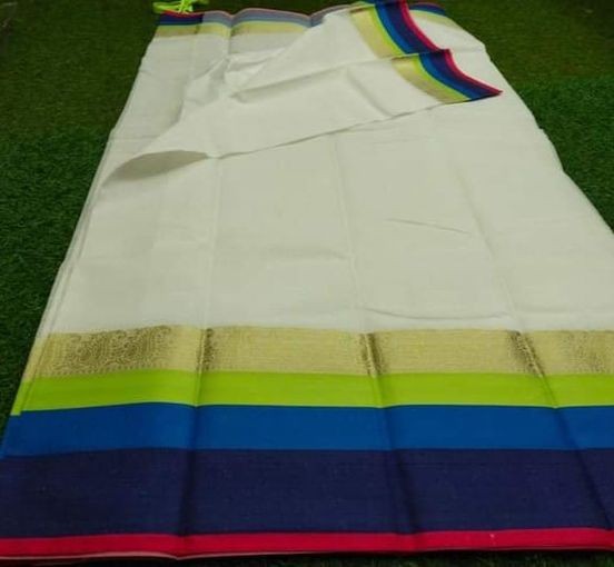 Multicolor Half Silk Saree with Blouse Piece for Women