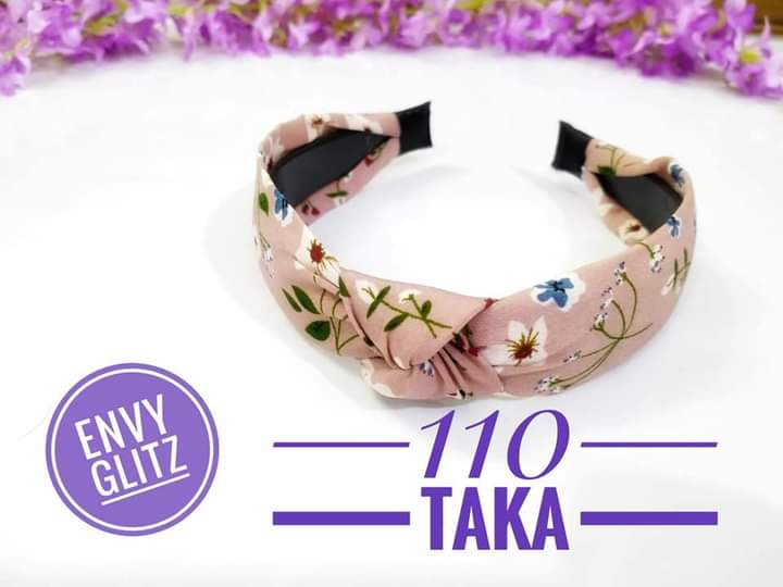 Round Knot Hair band (Floral print)