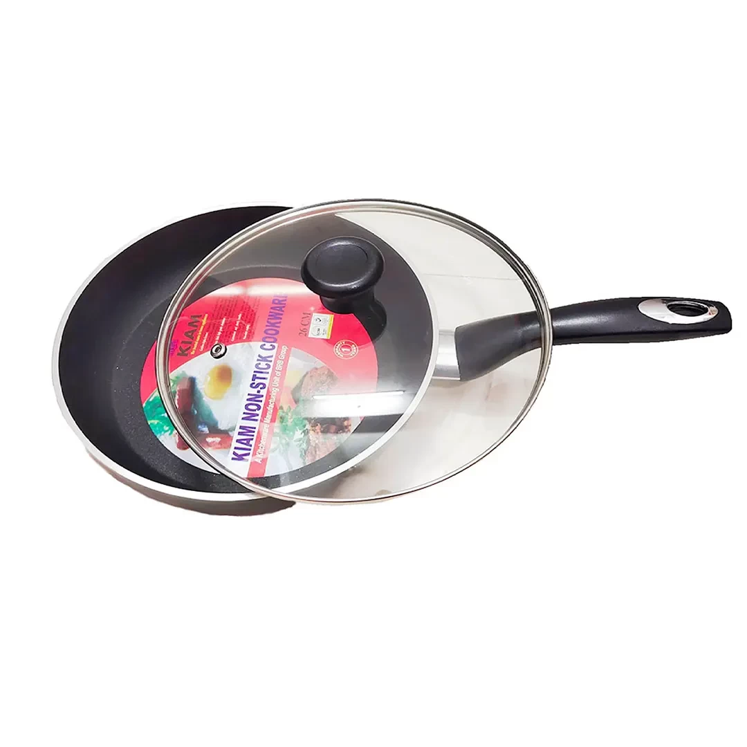 Kiam Non Stick Fry Pan With Glass Lid 22 Cm
