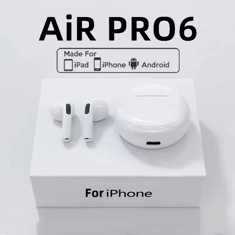 Original Air Pro 6 TWS Bluetooth Earphones for iPhone/iPad/Android Wireless