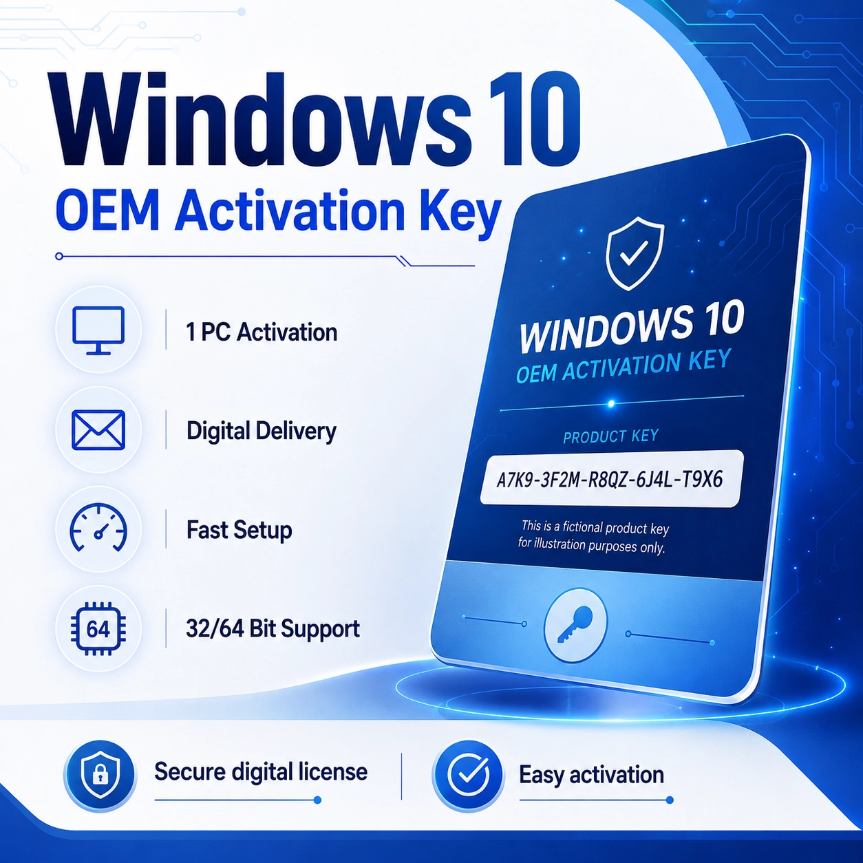 Windows 10 Pro OEM Key – Genuine License for 1 PC | Digital Delivery