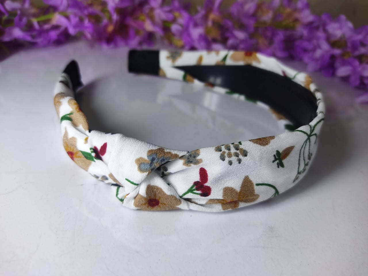 Round Knot Hair band (Floral print)