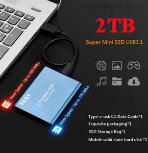 Portable SSD High Speed 2TB SSD External Drive Portable Solid State Drive