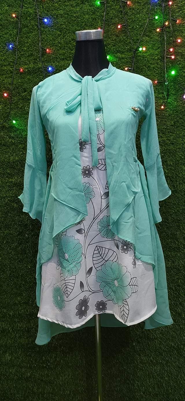 Girls Semi Long Gown-Double body zorjet