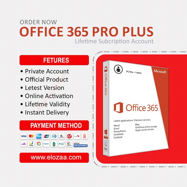 Microsoft Office 365 Professional Plus Account with 5TB OneDrive for Windows, MAC and Android.