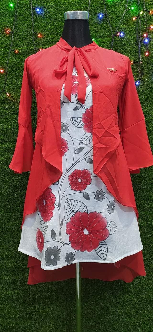 Girls Semi Long Gown-Double body zorjet