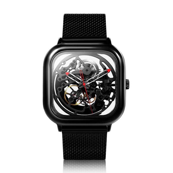 CIGA Design Full hollow Automatic Mechanical watch Leather & Chain Strap – (Square shape)