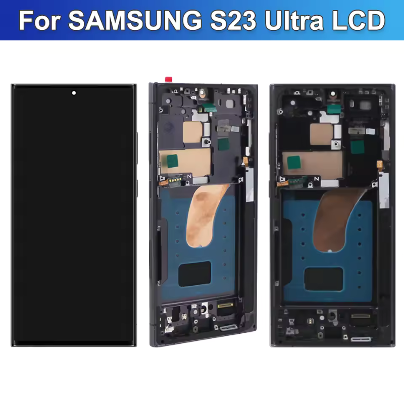 Original Super AMOLED Samsung Galaxy S23 Ultra Screen S918B S918B/DS Display Digital Touch Screen with Frame And Supports Pen