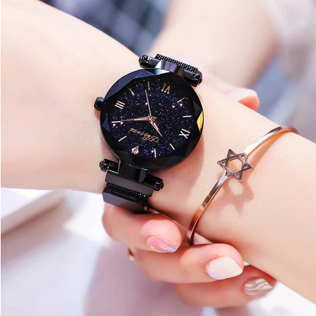 New Fashion Watch for Women Elegant Magnet Quartz Women watch Buckle Starry Sky Roman Numeral Lady Wristwatch Gift Dropshipping
