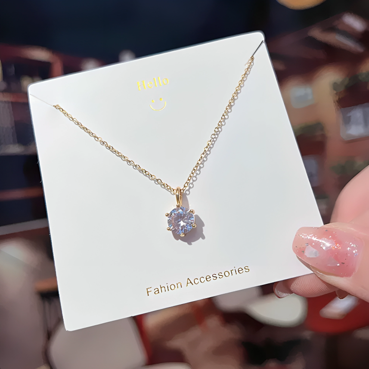 Exquisite Circle Zircon Pendant Necklace for Women