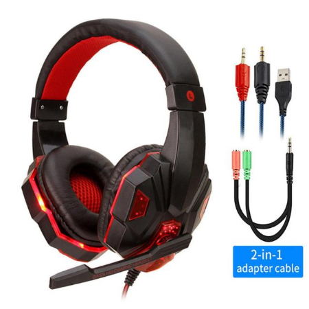 Professional Led Light Wired Gamer Headphones With Microphone For PS4 PS5 Xbox One Computer Bass Stereo PC Gaming Headset Gifts