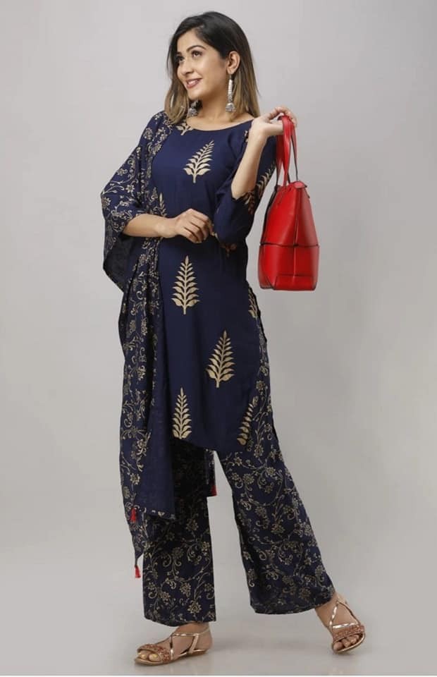 Unstitched Soft Cotton block Three Piece