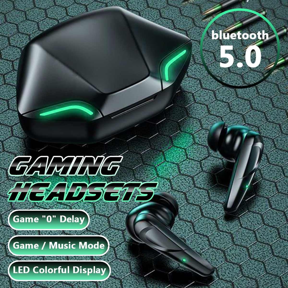 G11 Wireless Headset TWS Gaming Earbuds Low Latency TWS Bluetooth Earphone 9D Stereo HiFi Audio Sound Positioning Earsets