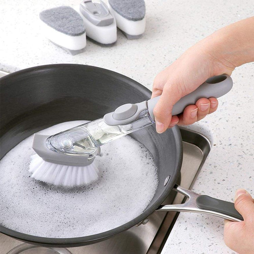 Detergent Sponge Brush Wash Tool Kitchen Cleaning Brush