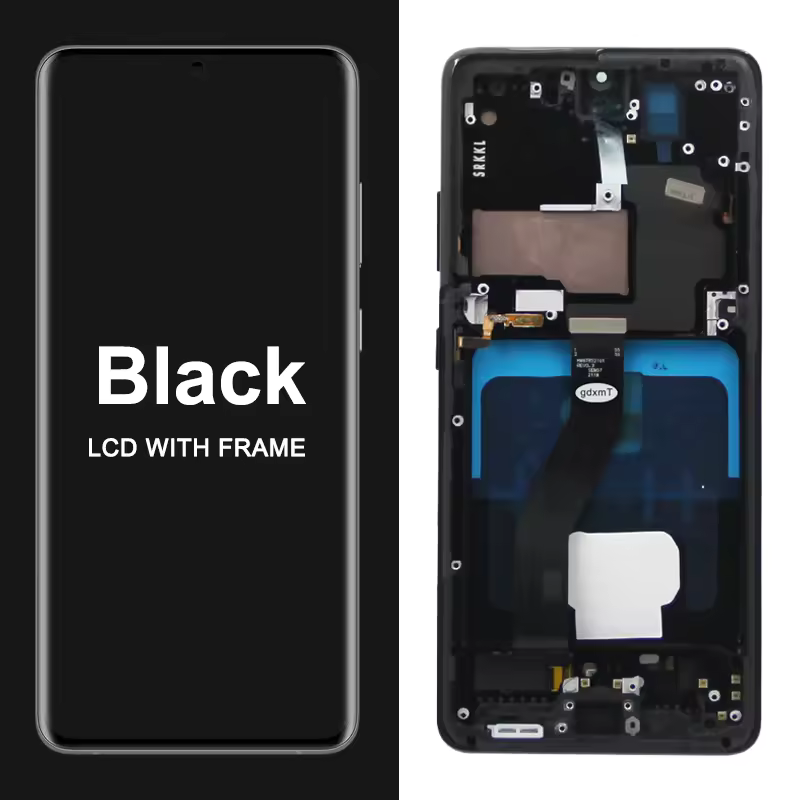 Original Super AMOLED S21 Ultra Screen Assembly for Samsung Galaxy S21 Ultra 5G G998B G998B/DS Touch Screen with Fingerprints