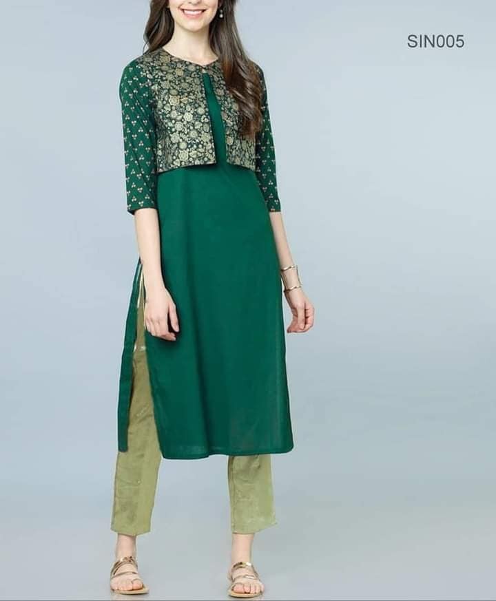 Afsan print attach koti singel kamiz