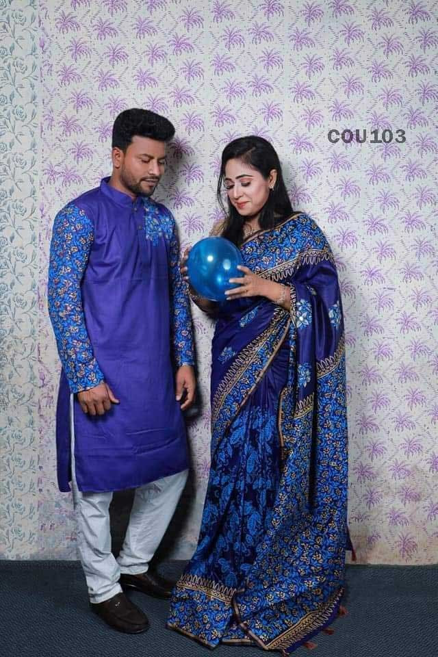 Half silk saree dupaiyan Panjabi couple Dress-32