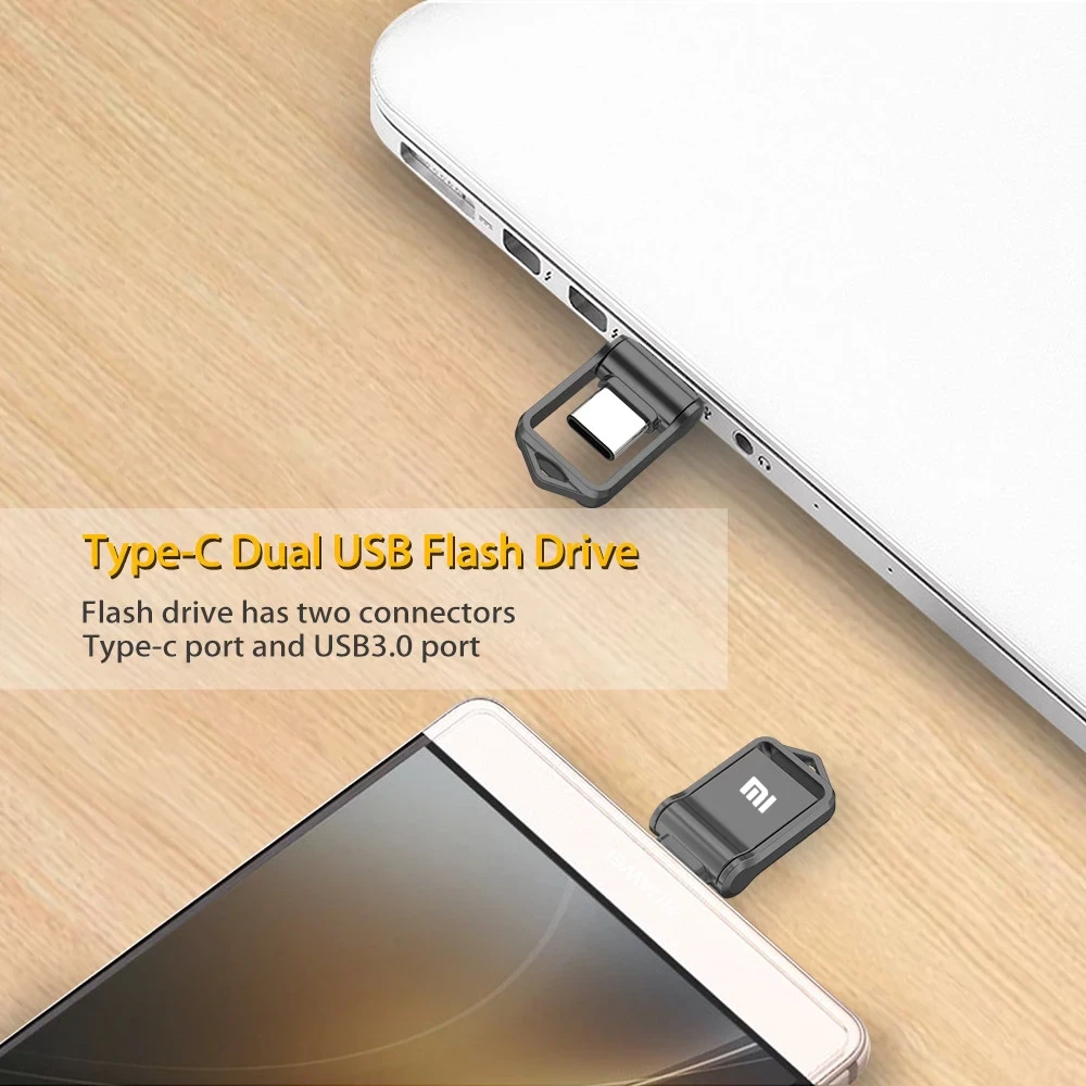 Xiaomi 2TB Metal USB3.0 Flash Drives Type-C High Speed Pendrive Large Capacity 2TB Flash Drive for PC and Mobile