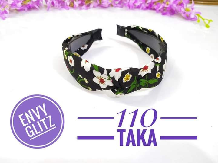 Round Knot Hair band (Floral print)