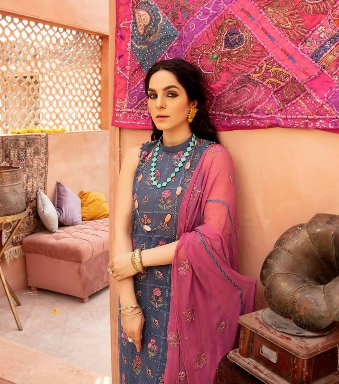 Three piece or Shalwar Kameez for women and ladies by Khoobsurat cotton fabric