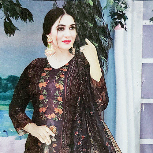 Indian NFT Bahari Print suti organja Shalwar Kameez.