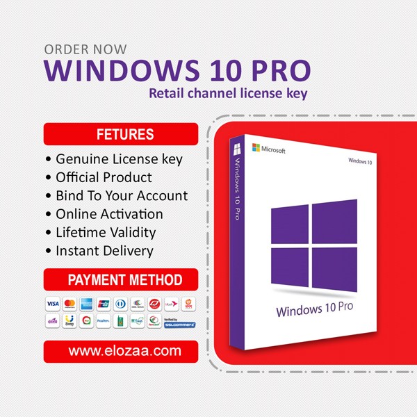 Microsoft Windows 10 Professional– OEM Key – Lifetime License Key  - Online Activation