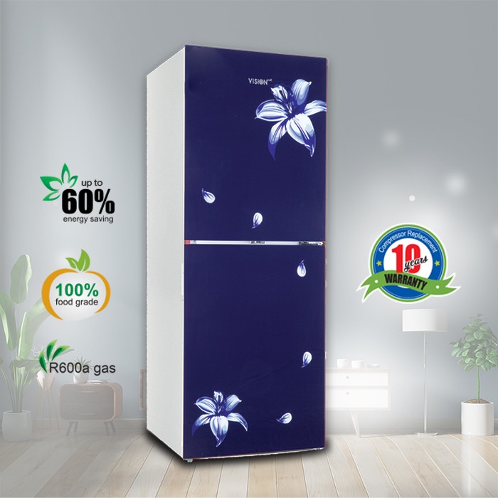 VSN GD Refrigerator RE-222L Blue Lily 3D Flower-TM
