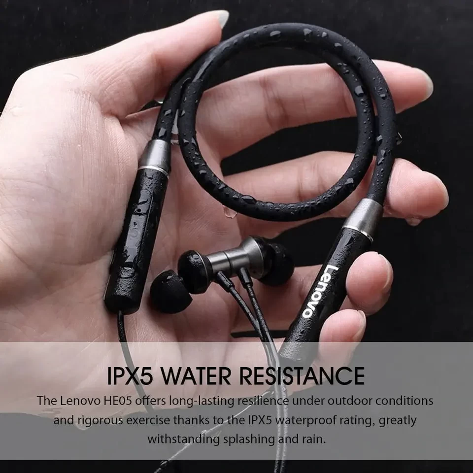 Genuine Lenovo HE05 Wireless earphones IPX5 Waterproof Long Lasting Sport Earbuds Magnetic Running Gaming headset for men and women