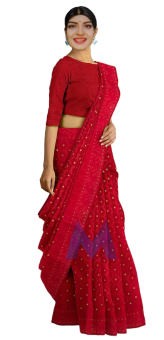 High Quality Fashionable  Half silk Jamdani Saree