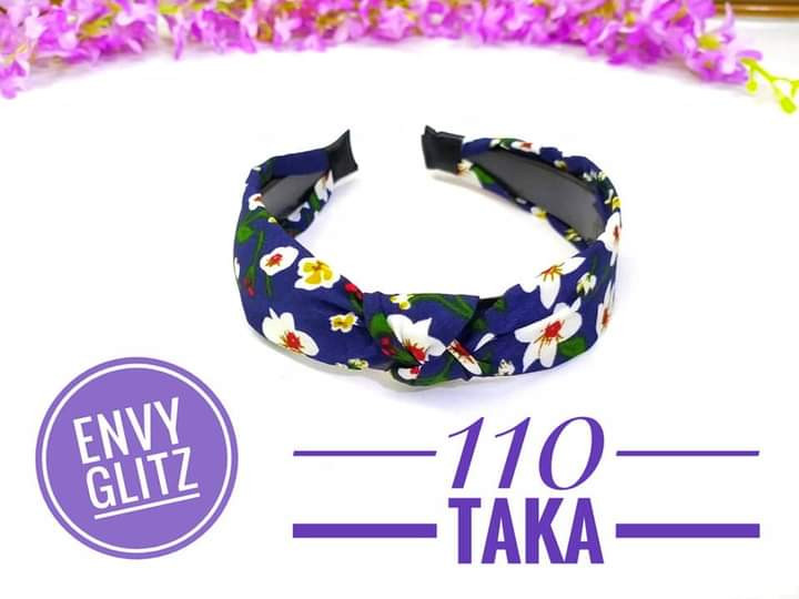 Round Knot Hair band (Floral print)