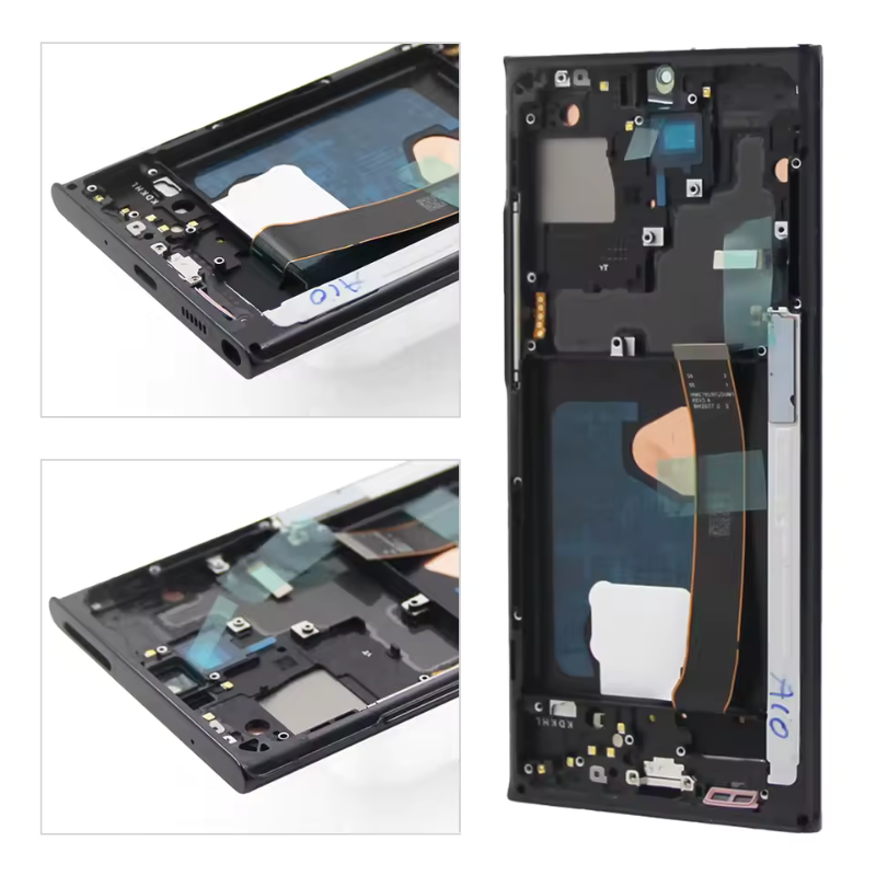 Original Super AMOLED Samsung Note 20 Ultra Screen Assembly for Samsung Galaxy Note20 Ultra 5G N985F N986B Display Digital Touch Screen with Frame and Fingerprints