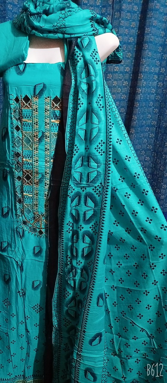 New Skin Print With Boutiques Works Three Piece Unstitched Dress For Women