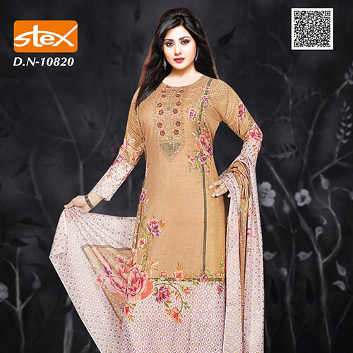 Indian Crap Cotton Premium Design Dress Metallic Suta Work