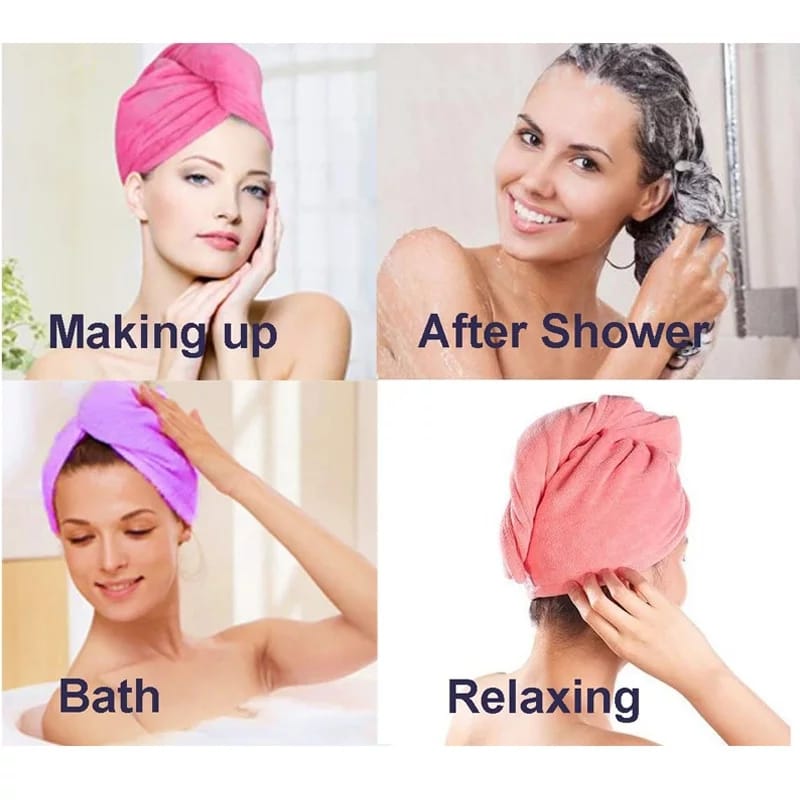 Turban Hair-Drying Shower Microfiber Towel Caps Quick-drying Bathing Absorbent Bathrobe Hat multi colors Hair Wraps for Women