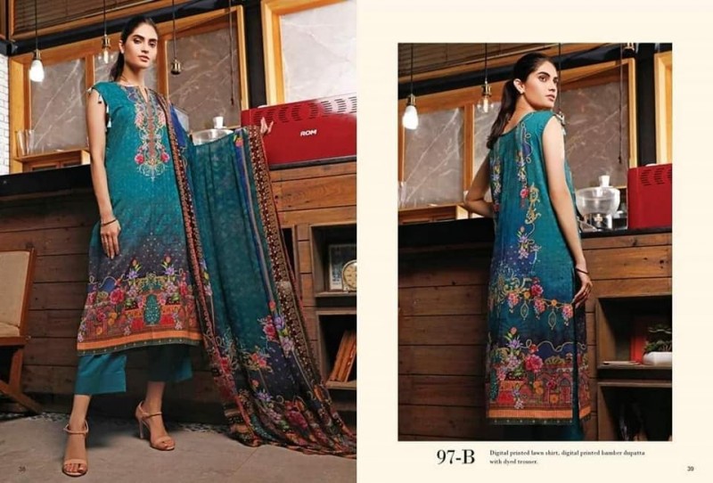 Pakistani Malahar Digital Print Pure Cotton Three Piece