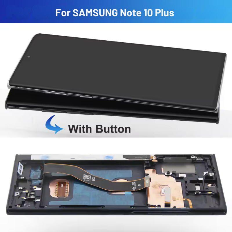 Original Super AMOLED Samsung Note 10 Plus Screen for Samsung Galaxy Note10+ N975F Display Touch Screen with Frame & Support S Pen Fingerprints
