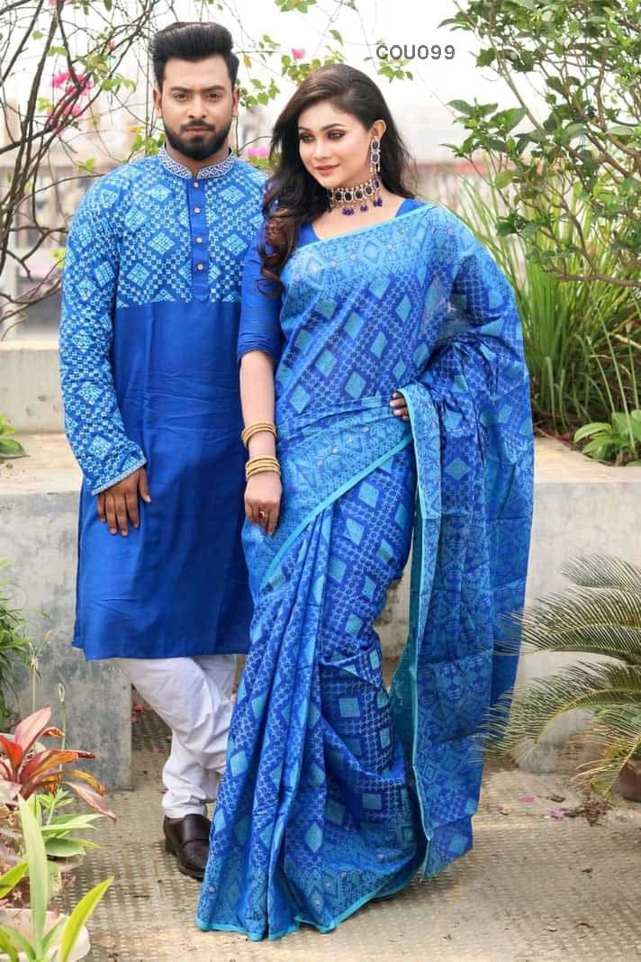 Half silk saree dupaiyan Panjabi couple Dress-21