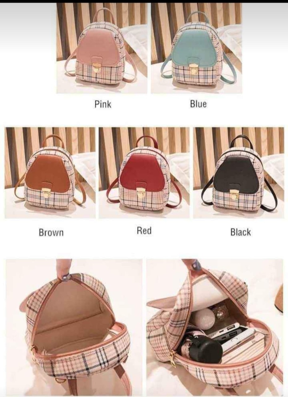 Mini Backpack Crossbody Bag For Teenage Girl Plaid Women Shoulder Phone Purse Korean Style New Trendy Female Bagpack