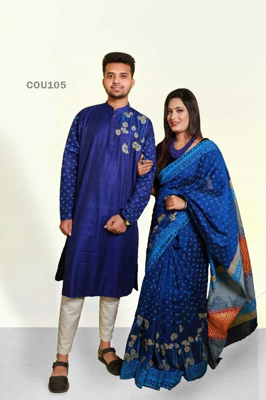 Half silk saree dupaiyan Panjabi couple Dress-26