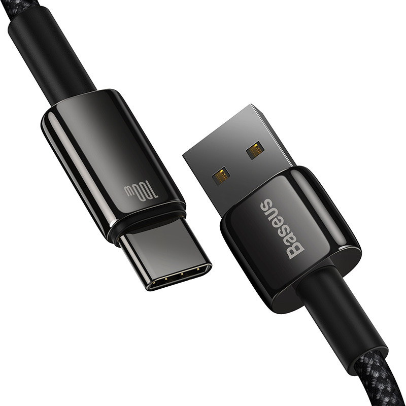Baseus Tungsten Gold Fast Charging Data Cable USB to Type-C 100W 1m Black CAWJ000001