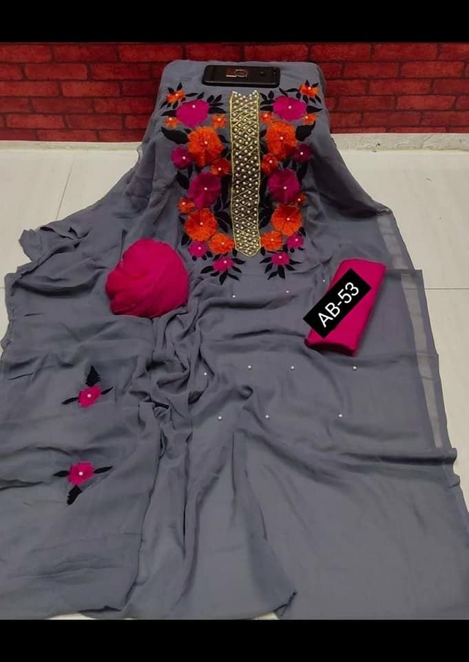 Latest Designed , High Quality Indian gorgeete fabric , Exclusive ,fashionable , stylish & comfortable , 3PIS for Women
